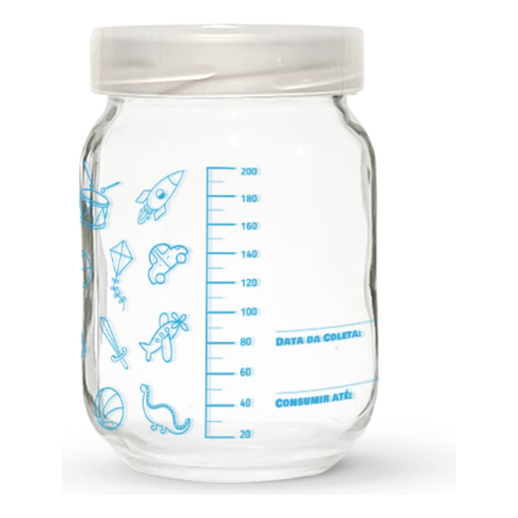 12 Potes De Vidro Para Leite Materno Com Graduação 200ml