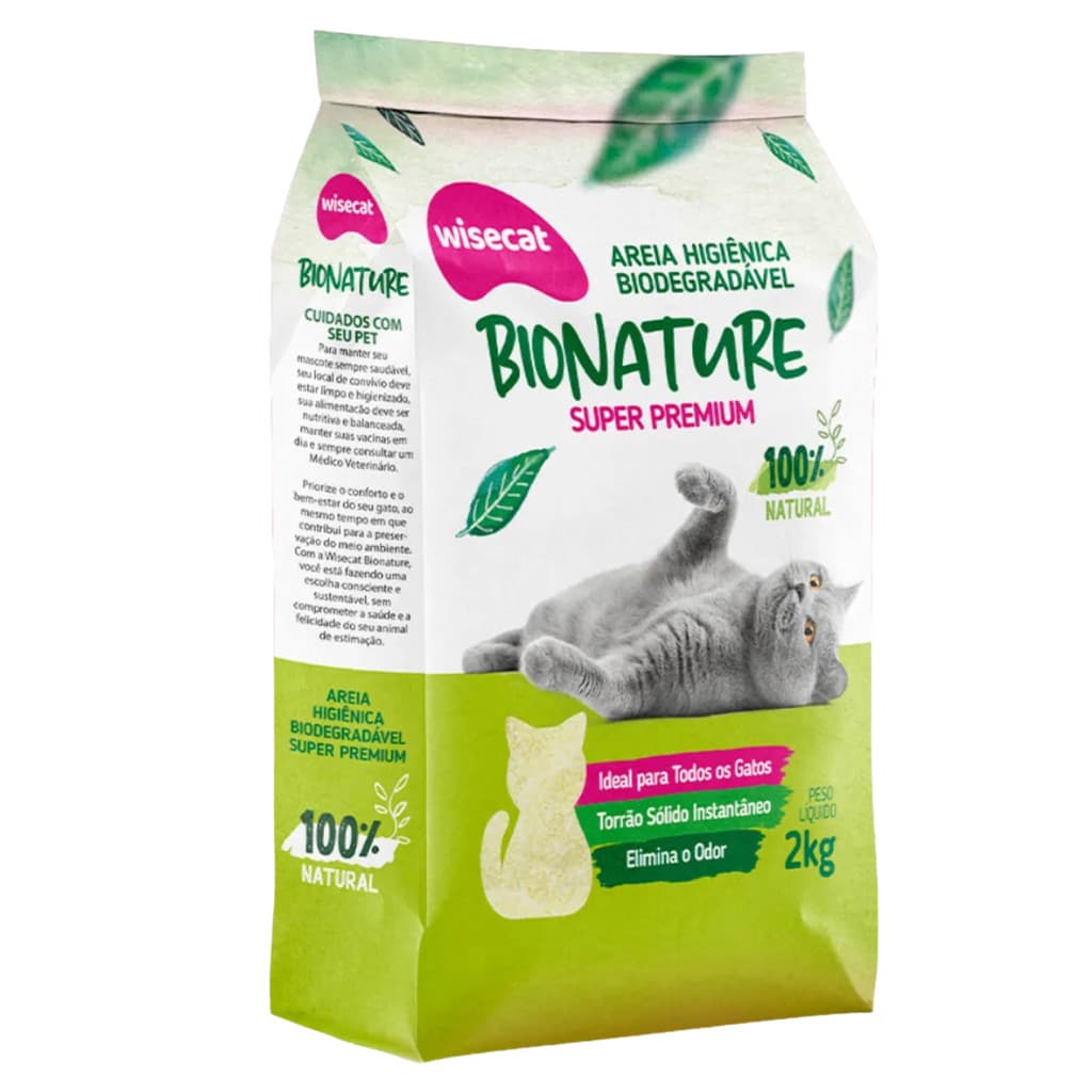 Granulado de Mandioca Wisecat Bionature Verde – Granulação Grossa | 2kg