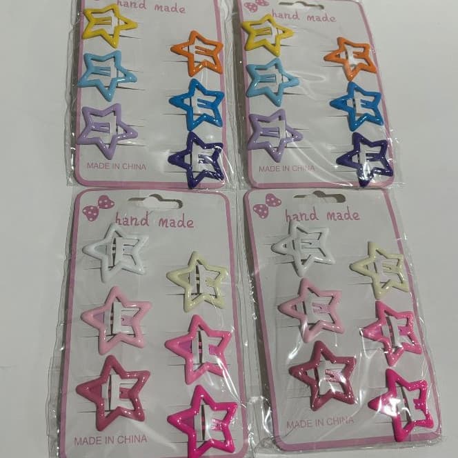 Kit 6 ate 72 Unidades Grampo de cabelo/franja em formato de estrela para meninas