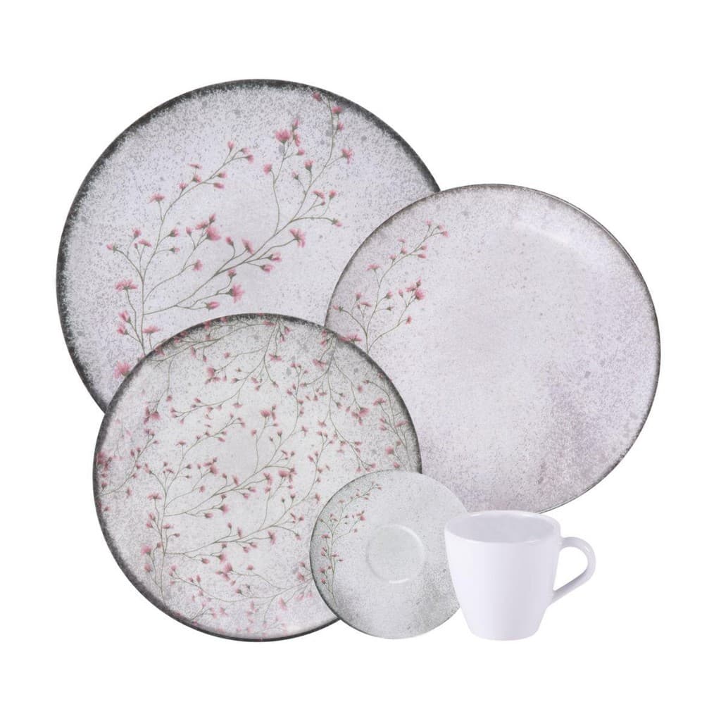 Jogo de Jantar Floralis Porcelana Decorada 20 Peças Tramontina