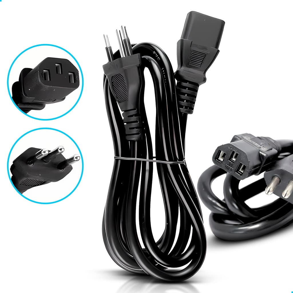 Cabo De Força Cpu Atx Computador Pc Monitor 3 Pinos novo padrão 10A Tripolar Fonte