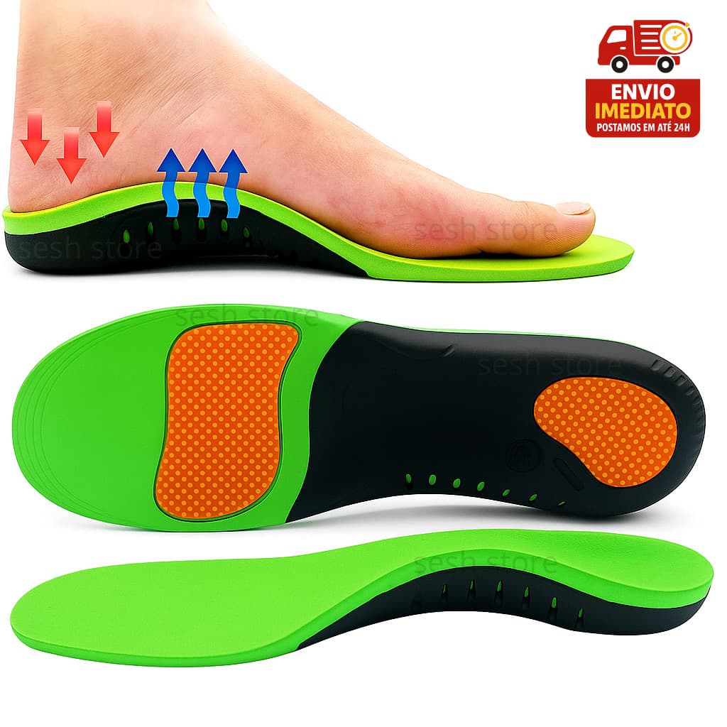 Palmilha Para Pisada Pronada Pé Chato Fascite Plantar Palmilha Ortopédica Confortável Alívio Nas Dores Dos Pés Esporão