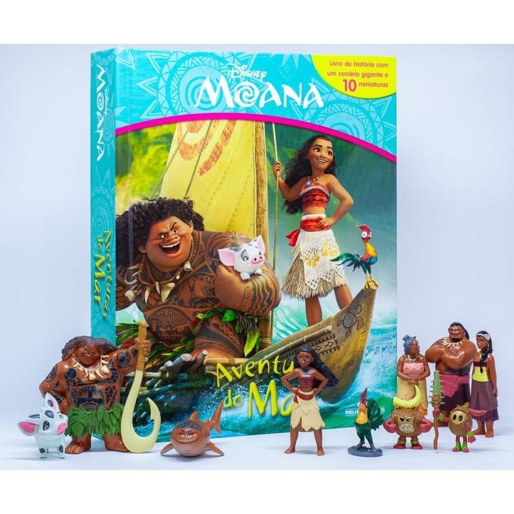 Moana: Aventuras do mar - com 10 miniaturas [Livros NA]