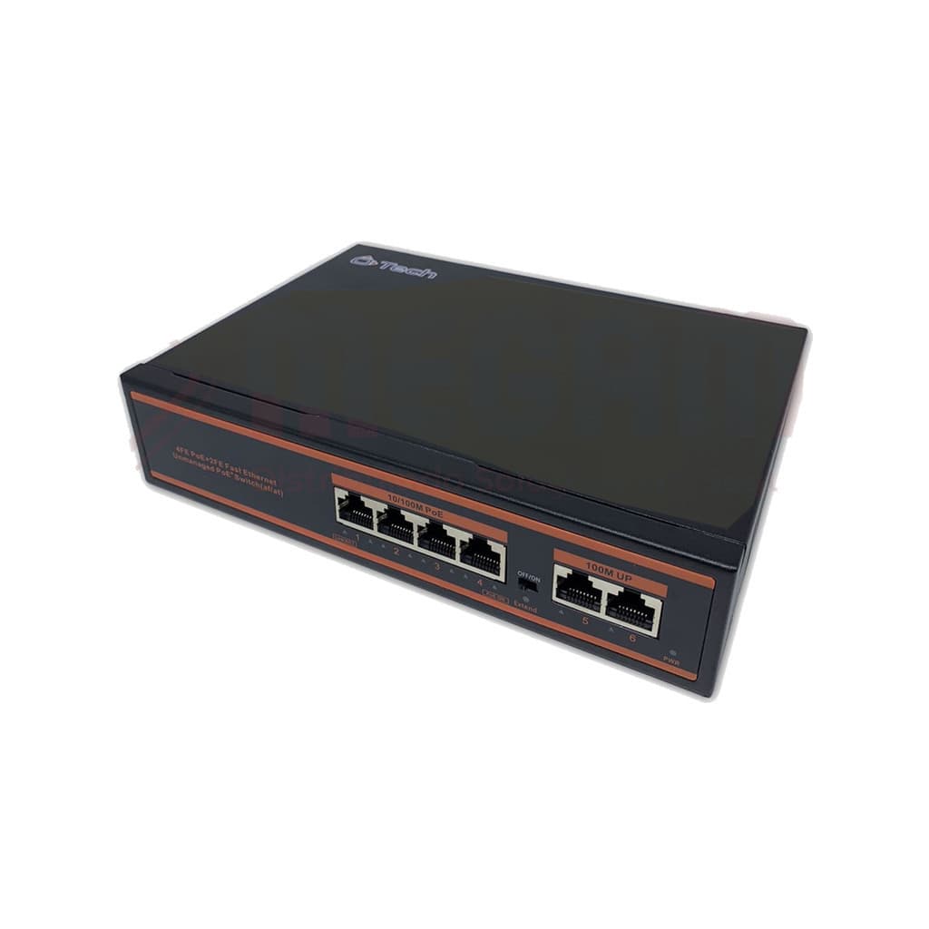 Switch POE 4P O-Tech HOE3034 10/100M e 2P 10/100M Uplink