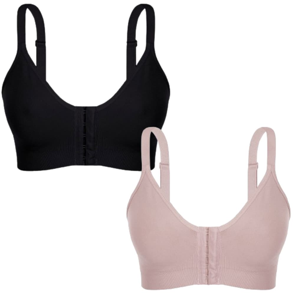 Kit 2 Sutiã Sustentação Pós Cirúrgico Reforçado Abertura Frontal Mamoplastia Operatório Mastopexia