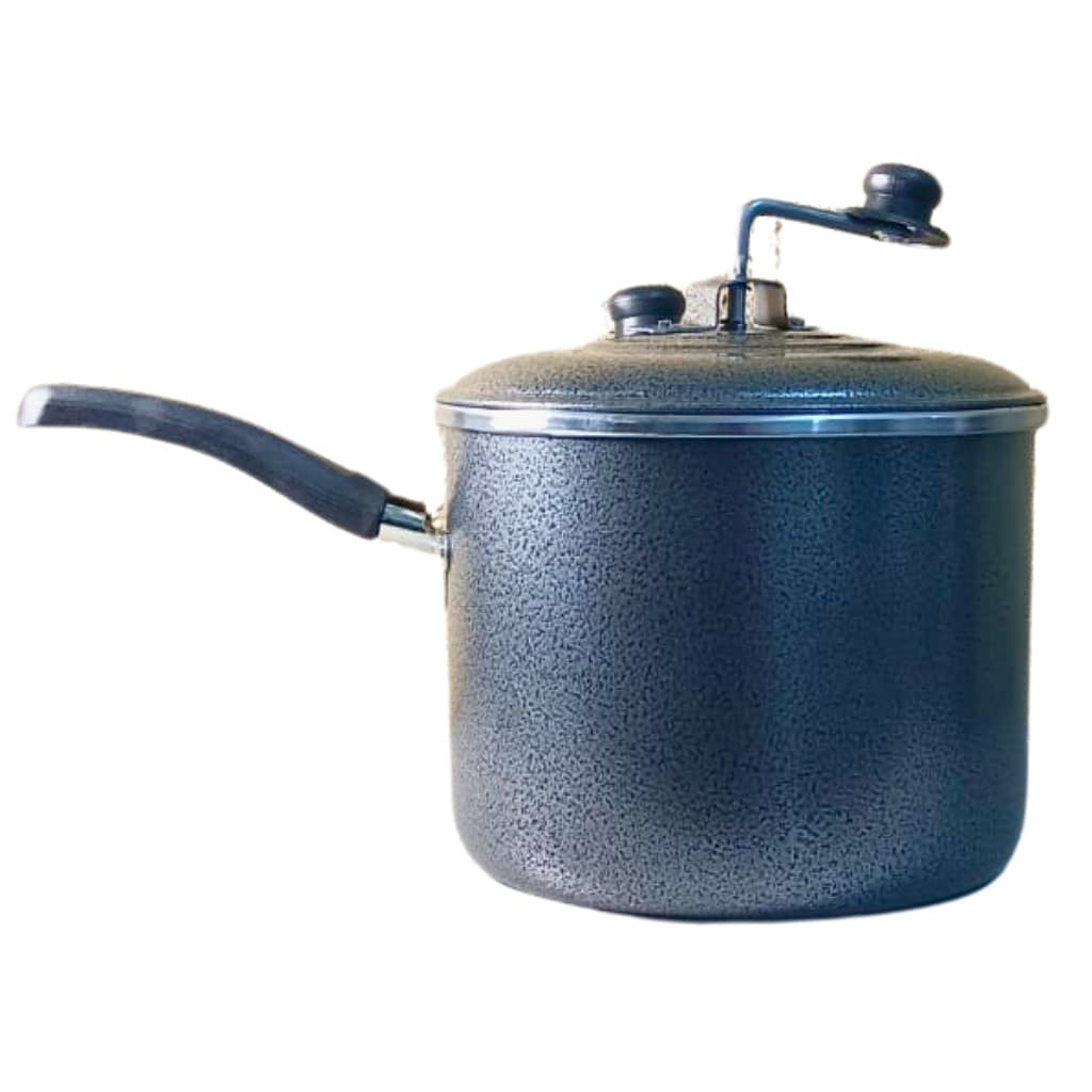  Pipoqueira Panela de Pipoca 4,7 Litros Alumínio Craqueado com Aste Reforçada Apoio para o Dedo Não Enferruja Leve e Fácil de Manusear