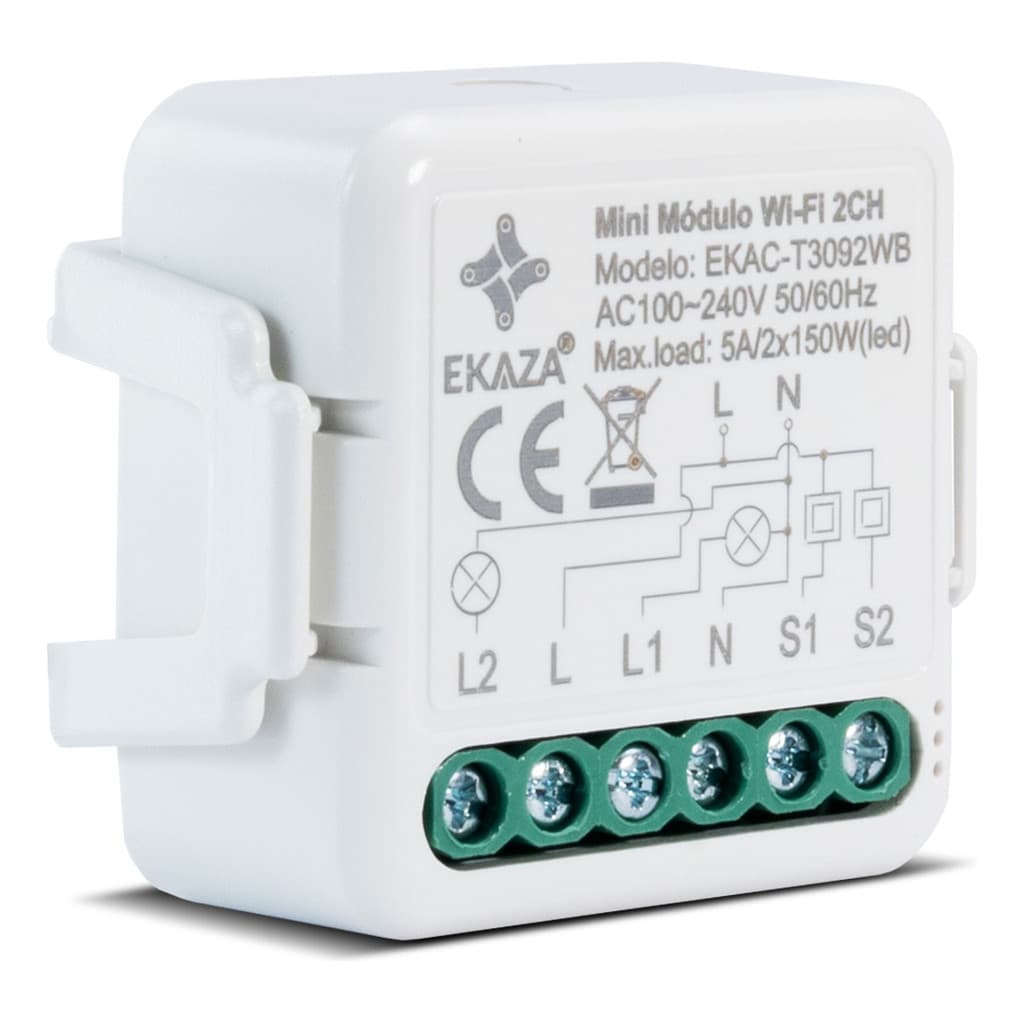 Ekaza Interruptor Mini Módulo Relé Wifi Inteligente Paralero Tuya Smart Life Alexa Google