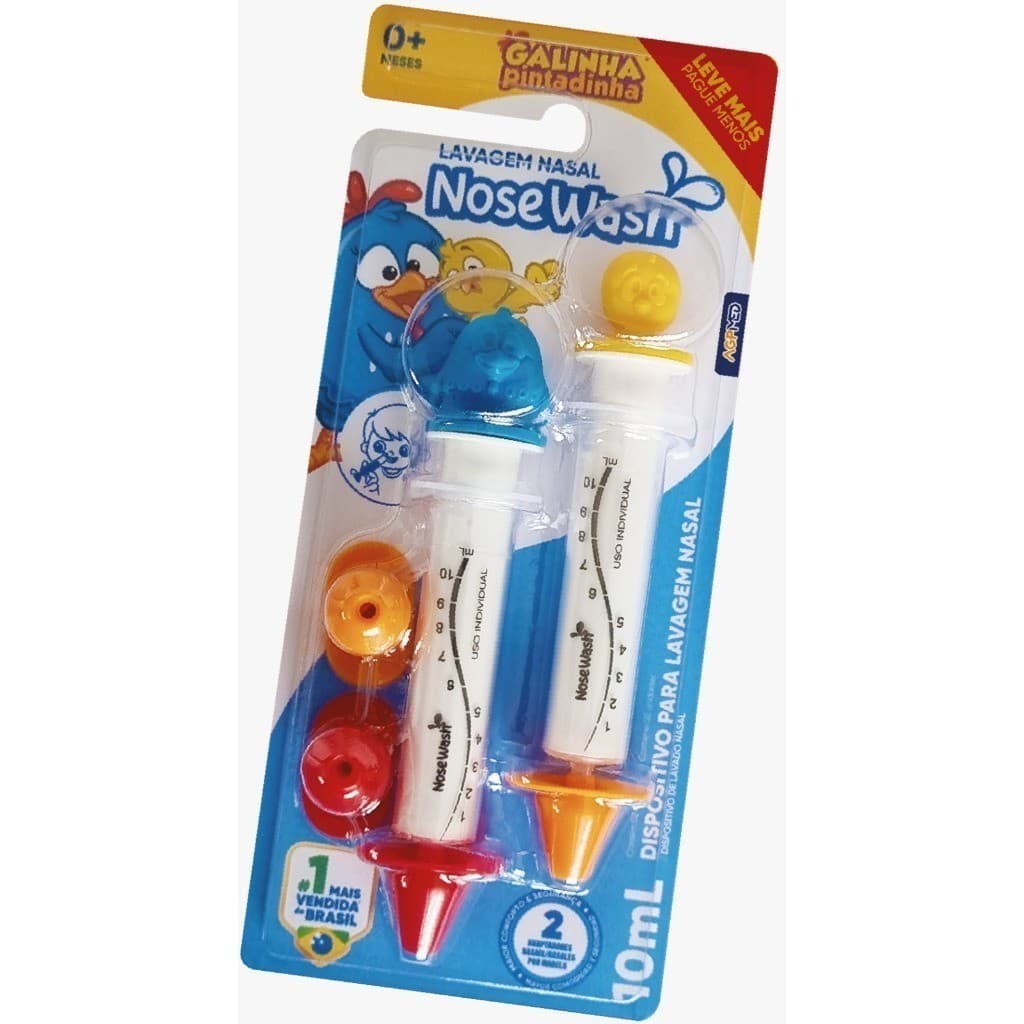 Seringa Lavagem Nasal Bebe Criança Lavador Nariz Sinusite Divertido Bichinhos Galinha Pintadinha