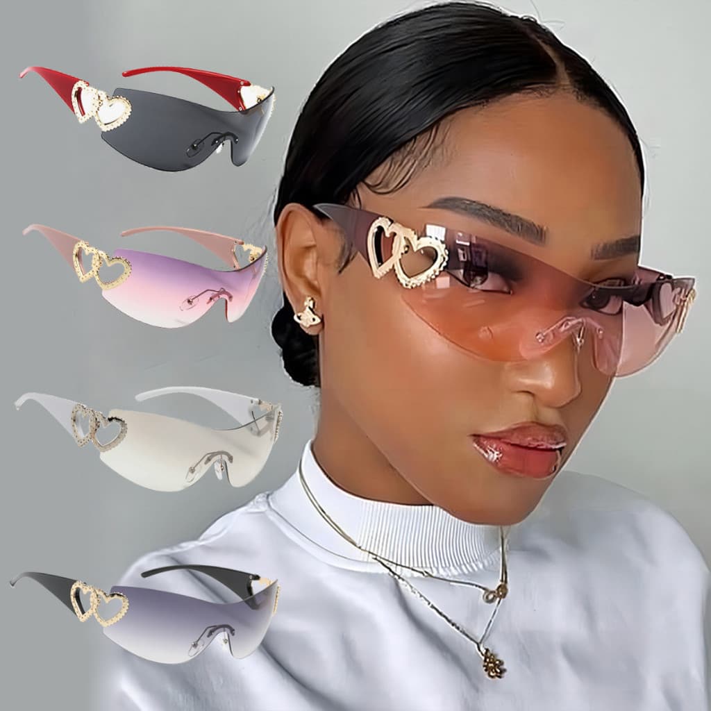 Designer de Moda Óculos de sol Mulher 2023 de Luxo Tendência Sombra Rosa Goggle 2000'S mujer