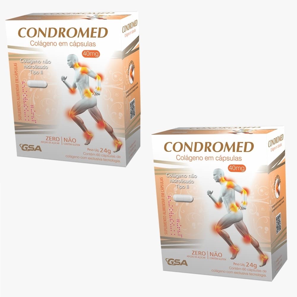 Kit 2 Colágeno Tipo 2 - Condromed 60 Cápsulas = Condres