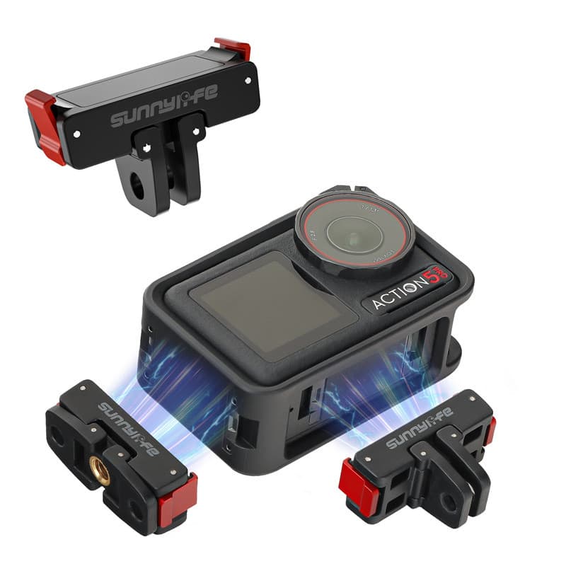 Adaptador Magnético De Liberação Rápida Com Parafuso De 1/4 " Para DJI Action 5 4 3 De Montagem De Suporte De Câmera OSM