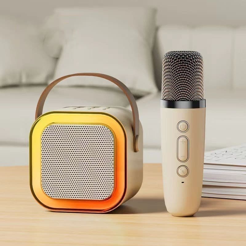 K12 Caixa de som sem fio com microfone Karaokê, Mini Alto-falante Bluetooth portátil de Karaoke com 1 Microfone