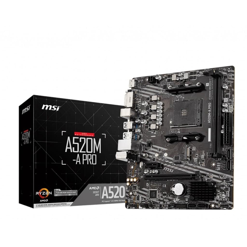 Placa Mãe MSI A520M-A PRO Chipset A520, AMD AM4, mATX, DDR4, 911-7C96-052