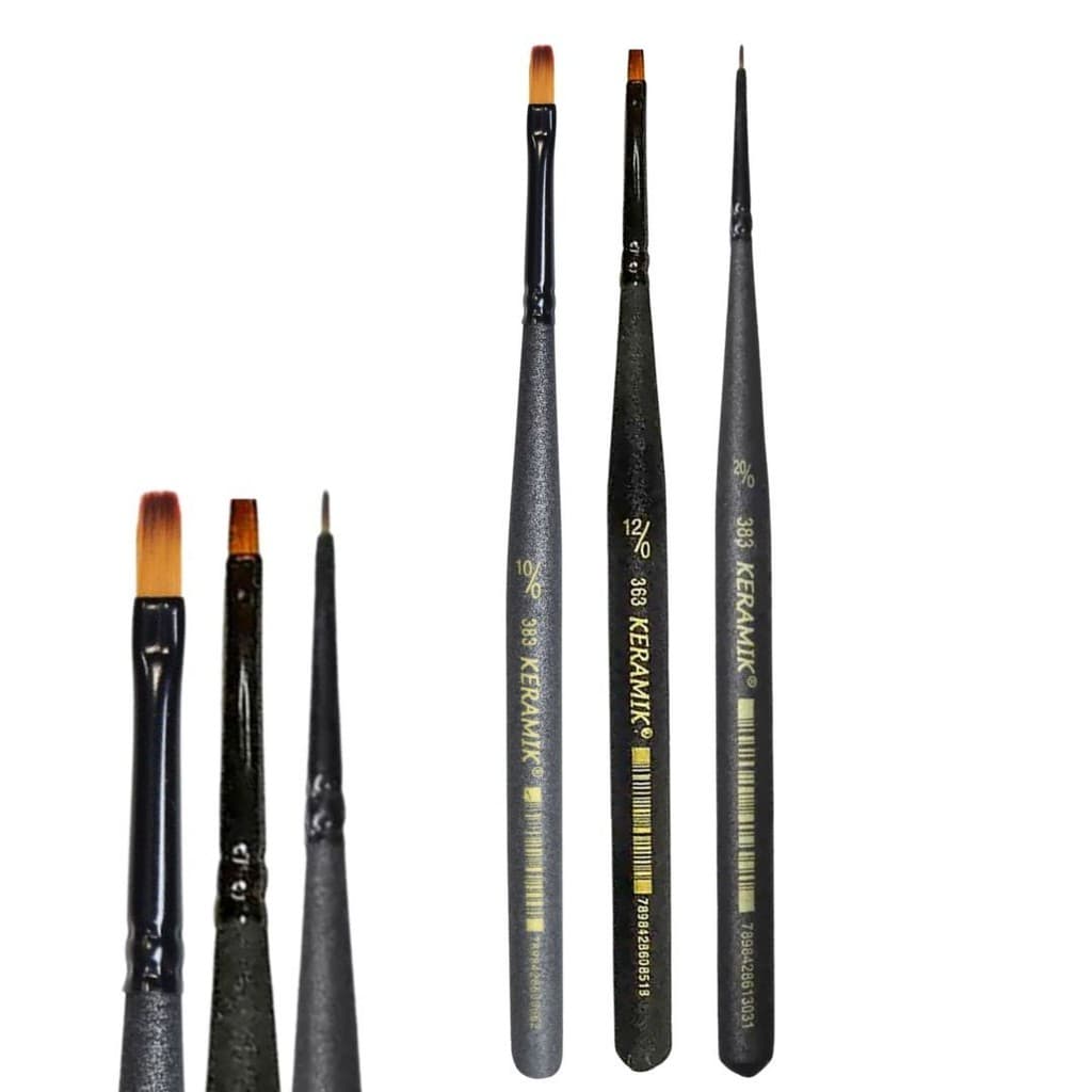 Pincel Aquarela Chato Keramik Mini Brush Série 383