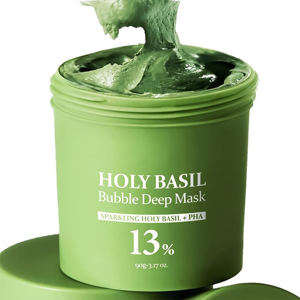 Holy Basil Bubble Deep Mask - for all skin types - Deep Cleaning Facial Mask 90g