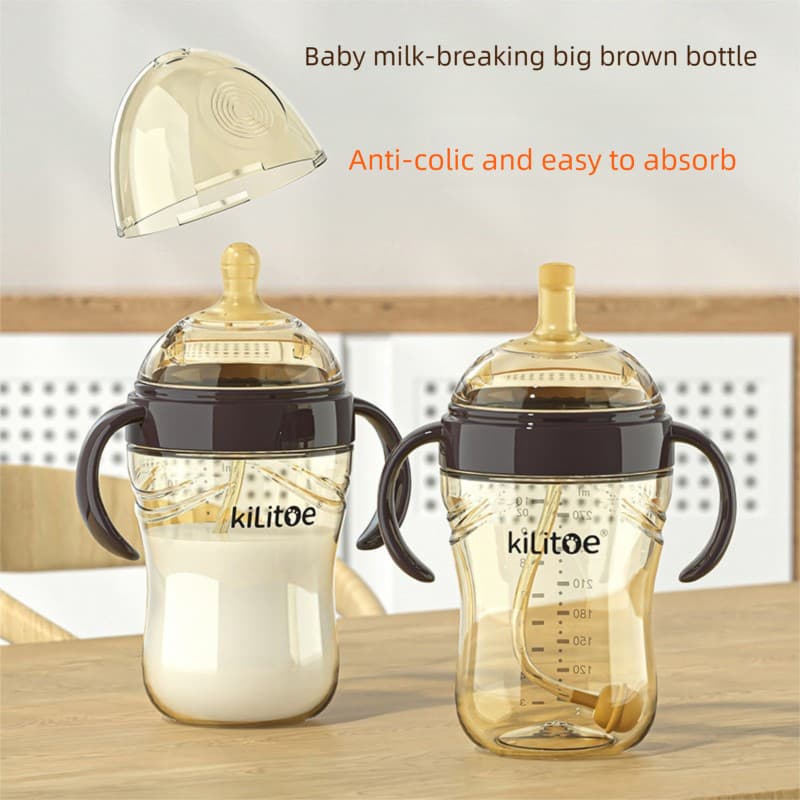 Mamadeira , Copo De Canudo Para Bebê , De 0 A 36 Meses , Grande Calibre Com Alça , anti-spray Inchaço , material De Qual