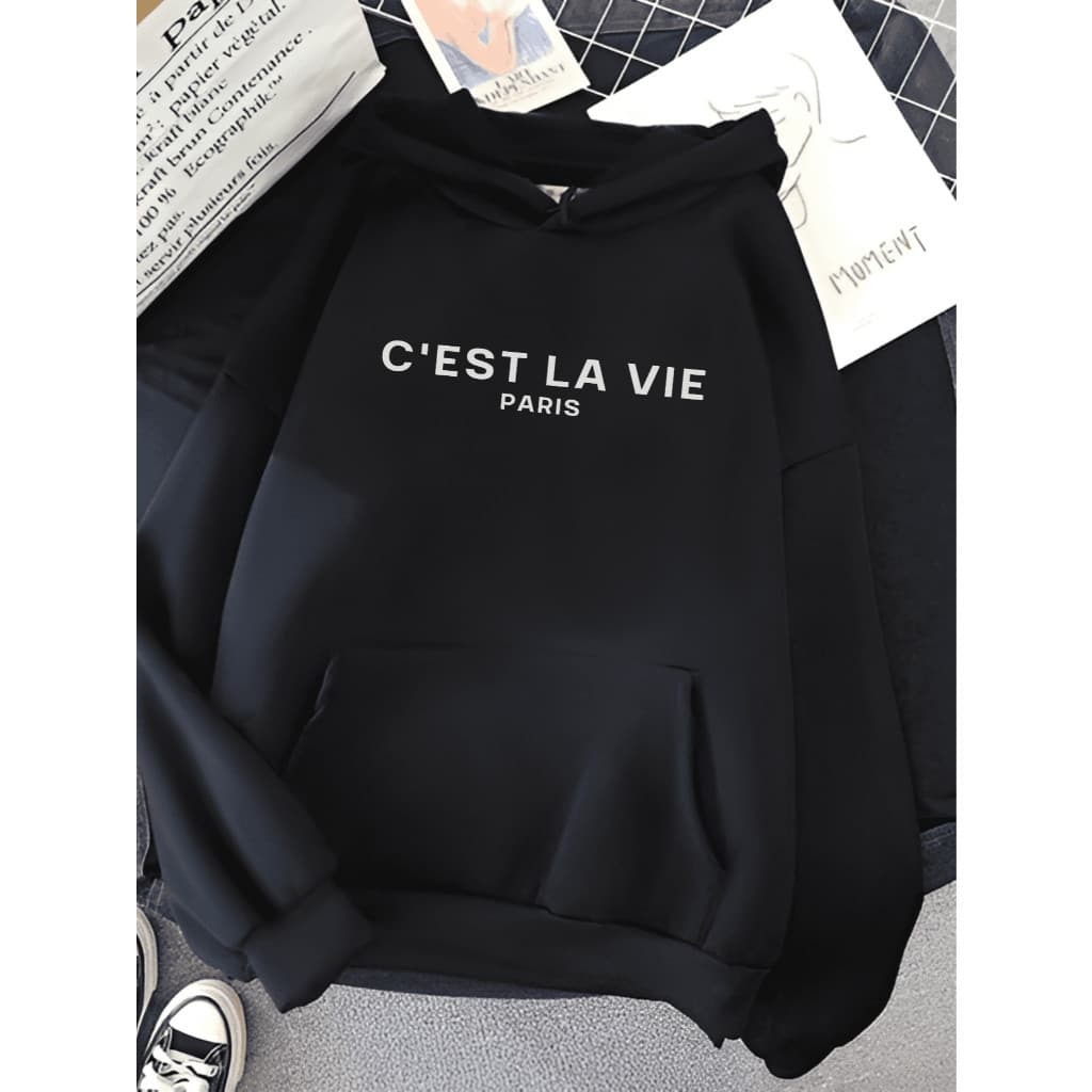 Moletom Feminino Careca Blusa Feminina C´Est La Vie Flanelado Algodão