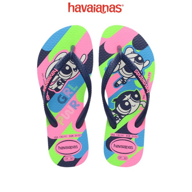 Chinelo Havaianas Infantil Meninas Super Poderosas Docinho Lindinha Florzinha Tira fina