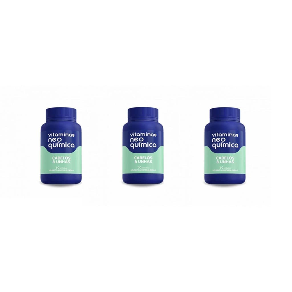 Kit 3x Vitamina Cabelos E Unhas 60 Unidades - Neo Química