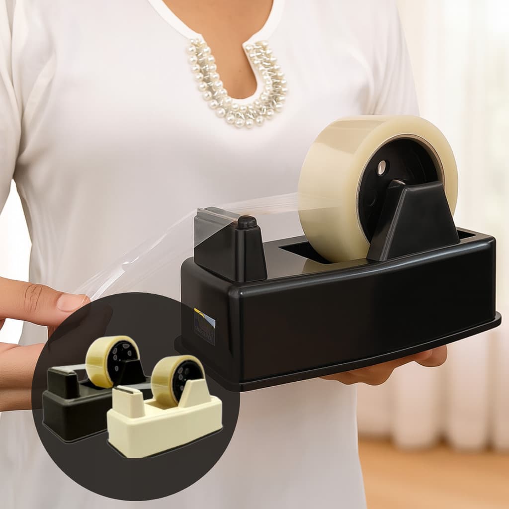 Suporte Aplicador De Mesa Bancada P/ Fita Durex Adesiva Larga 50mm Grande Dispensador Porta Fita