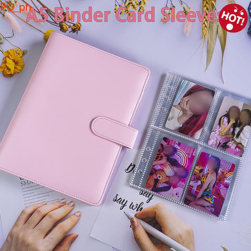 < PQPH7.11 > A5 Kpop Photocard Binder Com 25 Pacotes De Páginas De Cartão De 4 Bolsos , Álbum Coletor Fichário A5 De 6 A