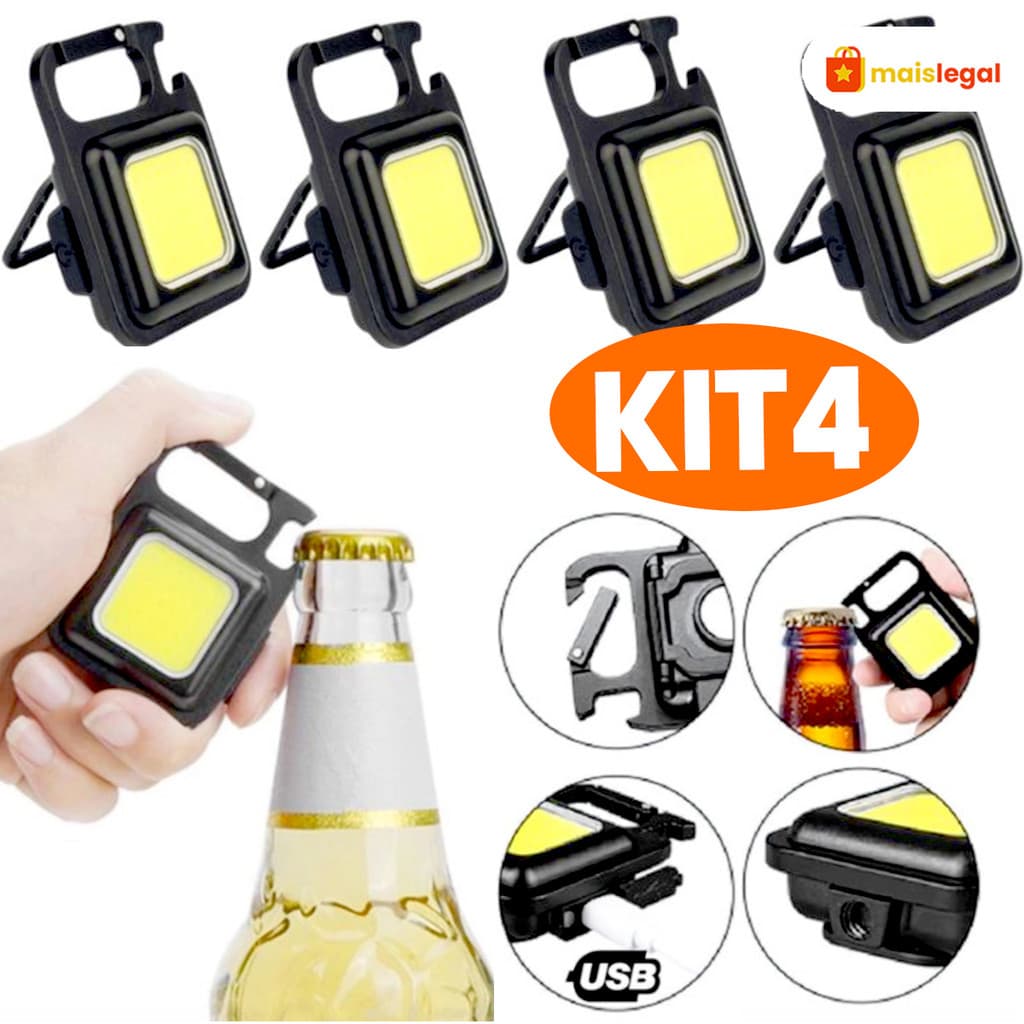 Mini Lanterna Led Portátil Usb Recarregável Bolso Tática Abridor KIT 4 & KIT 3 & KIT 2 & KIT 1