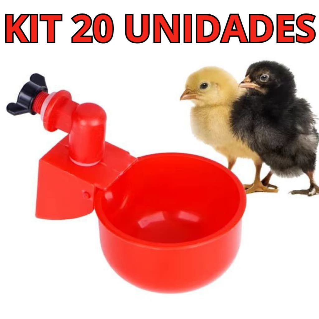 20 Bebedouro Automático Copo: Ideal para Aves, Galinhas e Frangos Alta Qualidade