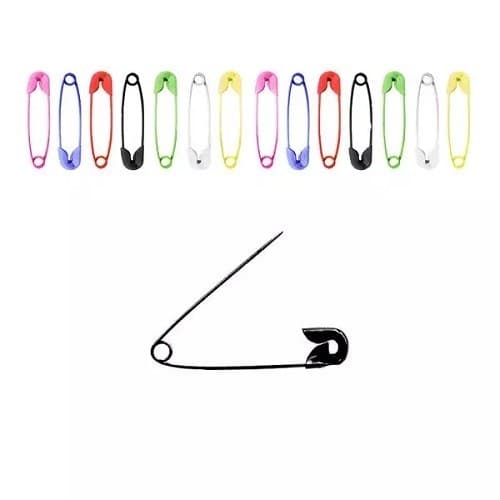 Alfinetes de Segurança Coloridos Nº 0 | 100 Unidades | 27mm | Costura Artesanato Tecidos