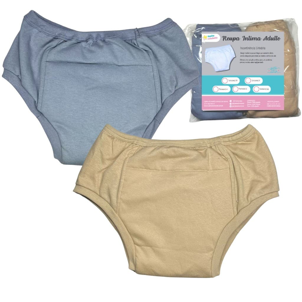 Roupa Íntima Geriátrica Algodão Segura Escapes Urina 2un CC