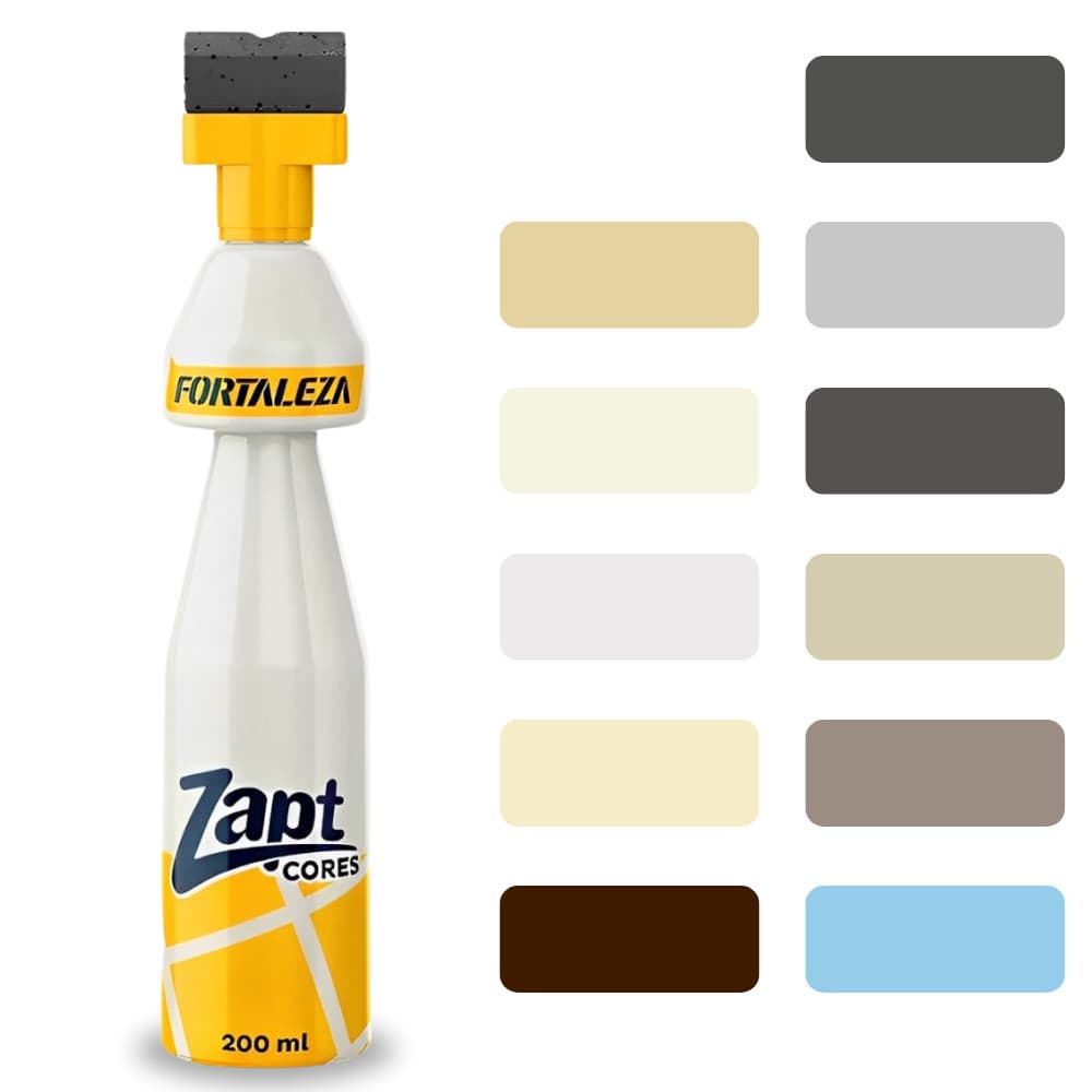 Tinta Para Rejunte Zapt Cores Fortaleza 200ml Prático Alta Cobertura Piso Parede Rejunta Porcelanato Banheiro Branco