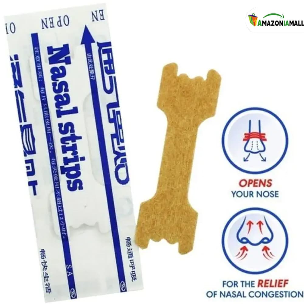 60/30/20/10 Unid – Tiras Nasais Antirronco com Dilatador Nasal Adesivo para Melhorar o Sono e a Respiração