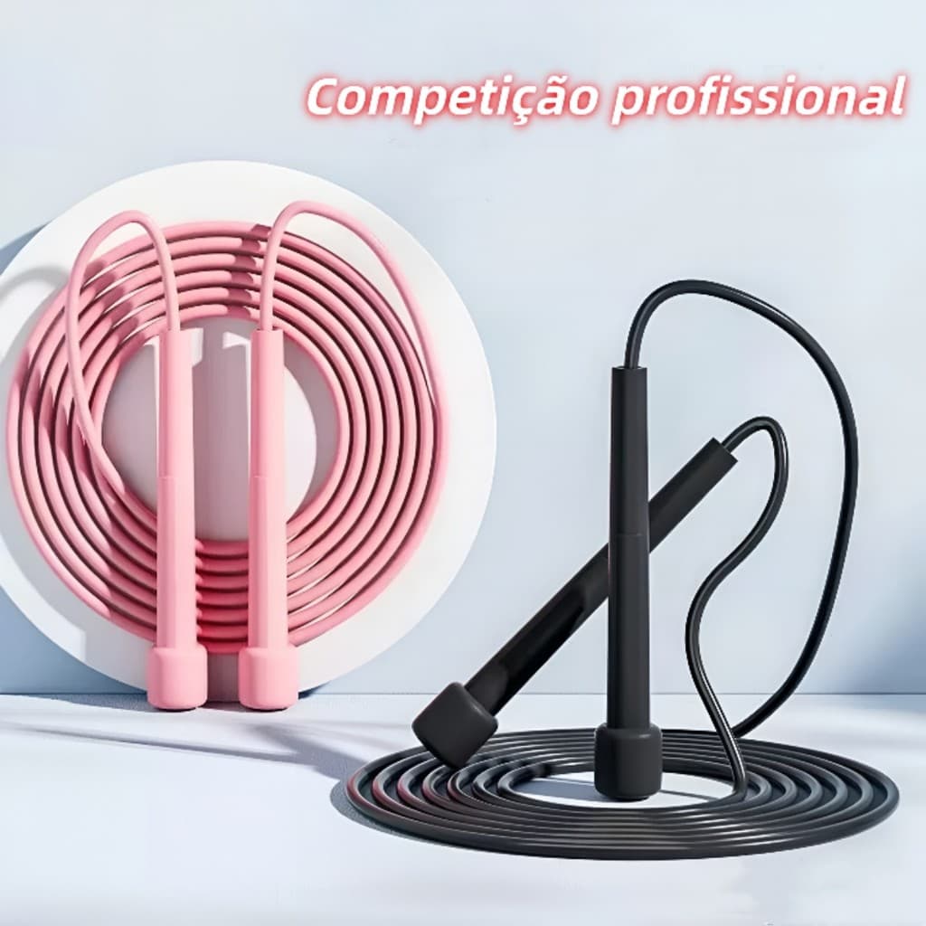 Corda de Salto de Velocidade para Perda de Peso e Fitness Profissional Masculino e Fem com Empunhaduras de 12cm