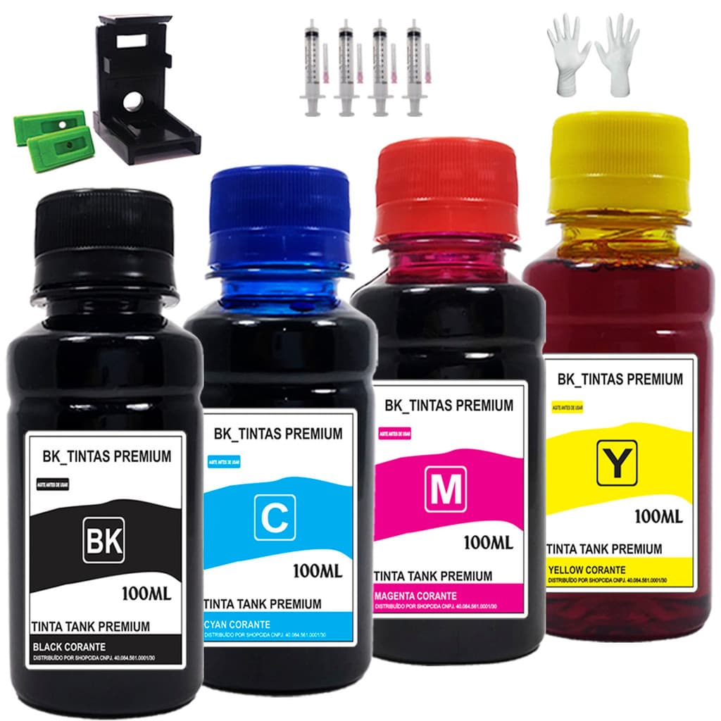 Kit Recarga Cartucho Tinta Compatível Hp 667 664 122 662 60 74 75