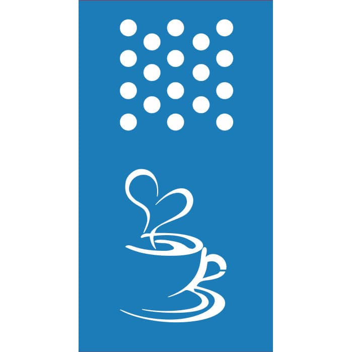 Stencil pintura em tecido Xicara de café, estêncil lavável, pintura em tecido, pano de prato artes