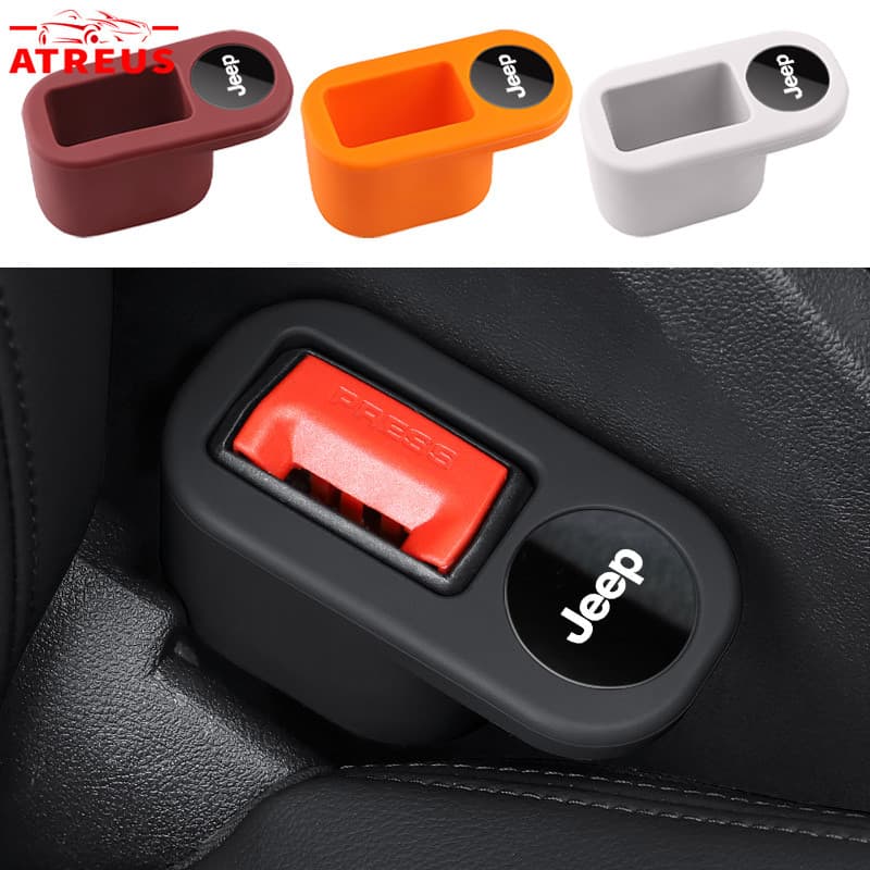 1Pc Jeep Cinto De Segurança Do Carro Soquete Capa Protetora Para Jeep Renegade Compass Wrangler JK Liberty Grand Willys