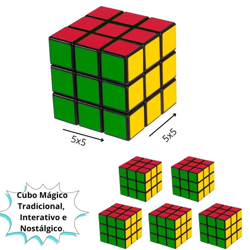 Cubo Mágico Kit 5/10/15/20/25 Un 3x3 Camadas Brinquedo 5x5 Cm Clássico Adultos e Crianças Brinde-NEW