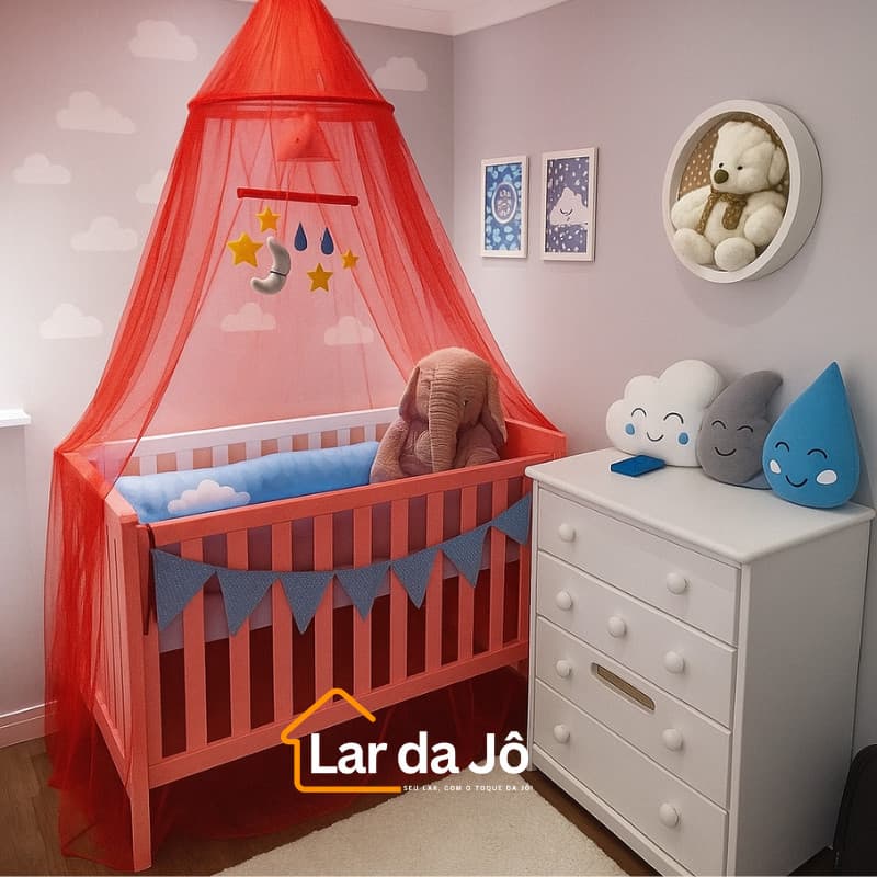 mosquiteiro para berço menina menino de teto sem dorsel cortinado berço de bebê padrão  americano sem abertura Lateral