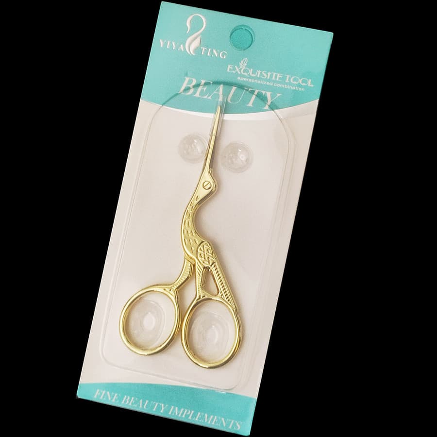 Tesoura Holografica Ponta Fina Cor Doourado