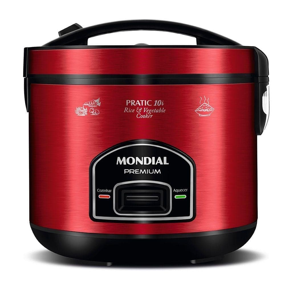 Panela Elétrica Mondial Pratic 10I PE-46-10X Vermelho/Inox 220V