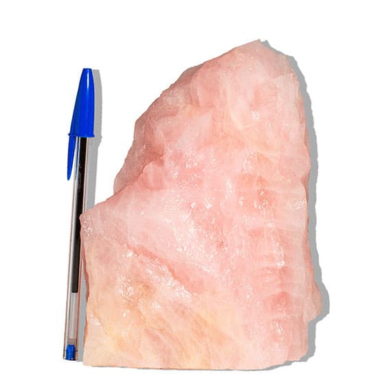 01 Cristal Rosa Pedra Pé Serrado Natural 1 a 2Kg 18cm Tipo B