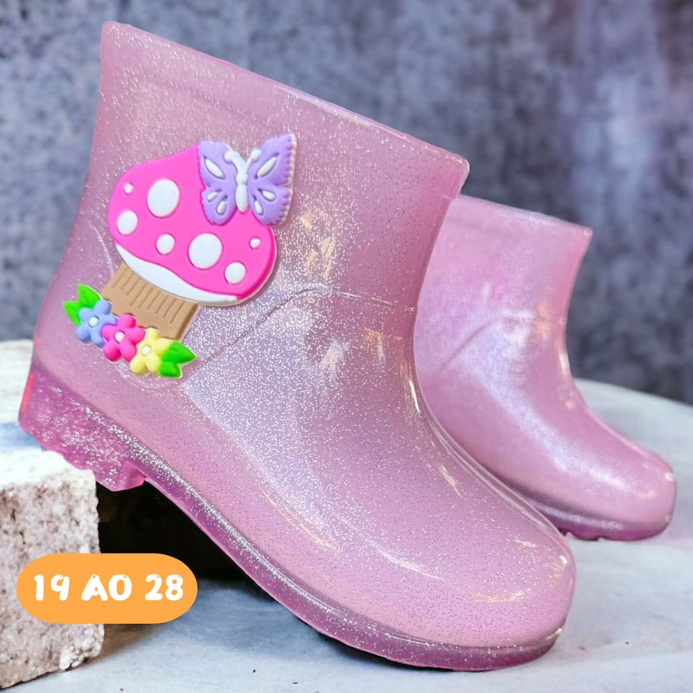 Galocha Infantil Menina Feminina Bota Criança Leve Confortável Maria Fiore