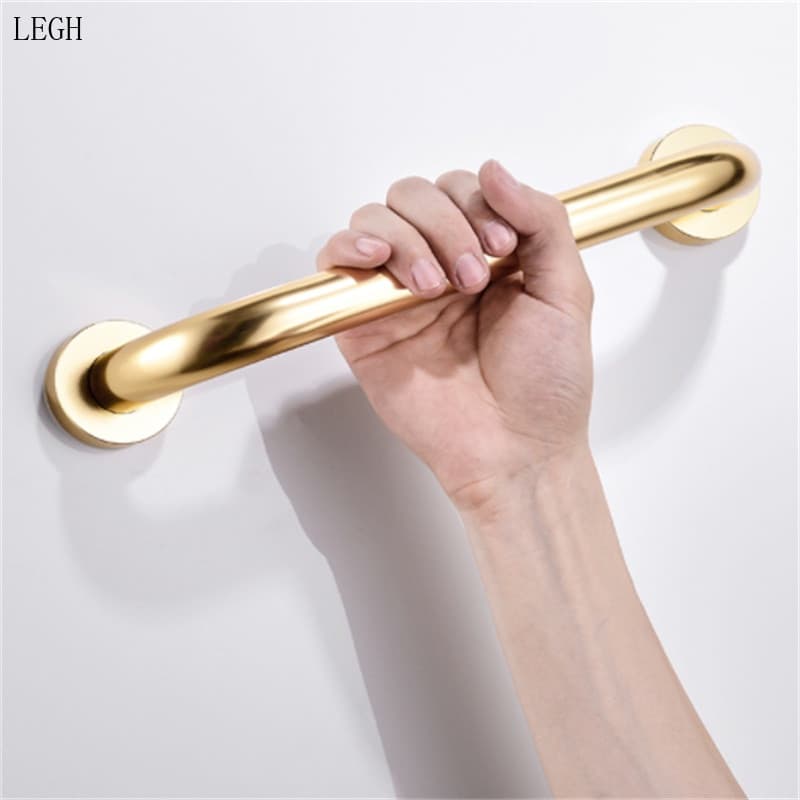 Barra de Segurança para Banheiro em Aço Inoxidável Dourado Luxuoso, Suporte Reto para Toalhas, 40cm MHTP