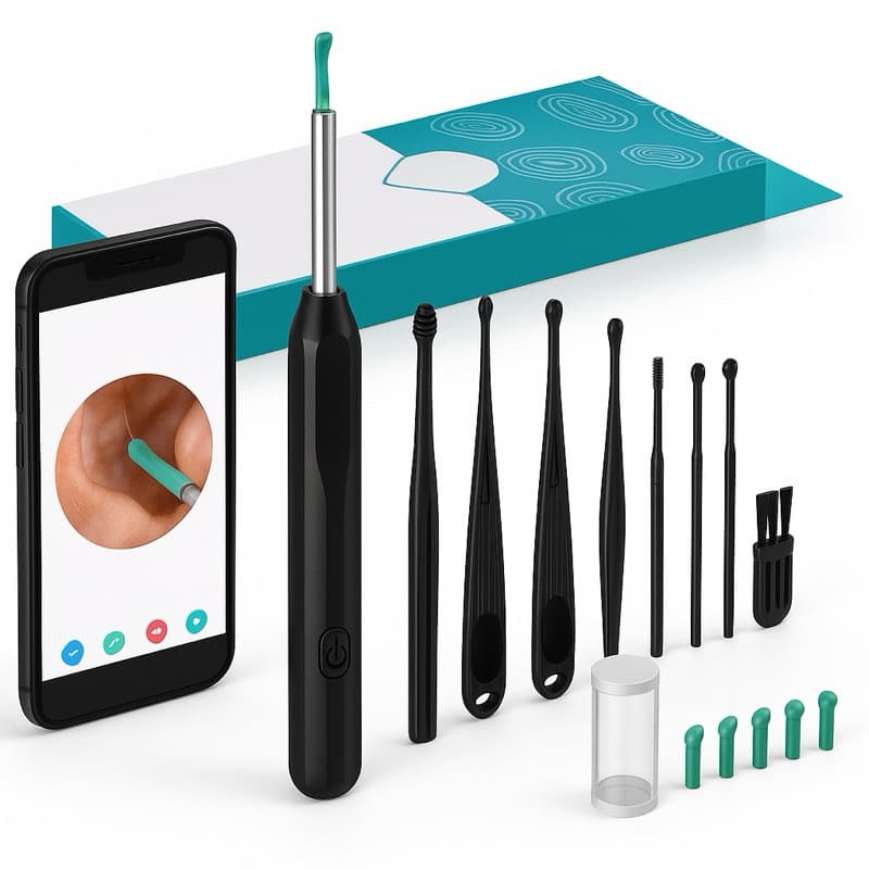 Limpador de Ouvido Otoscópio NE3 com Câmera Removedor de Cera Limpeza Wireless
