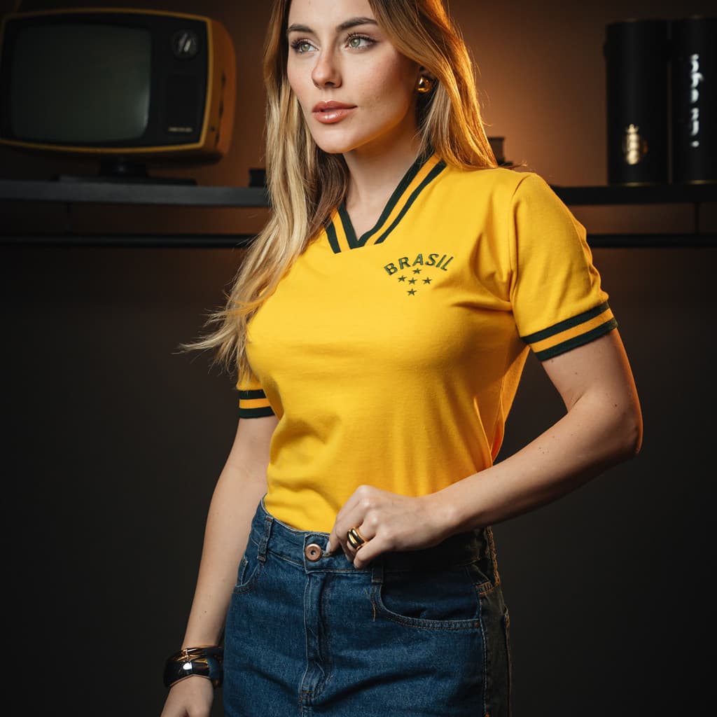 Camisa Cropped Copa Brasil Amarela Oficial