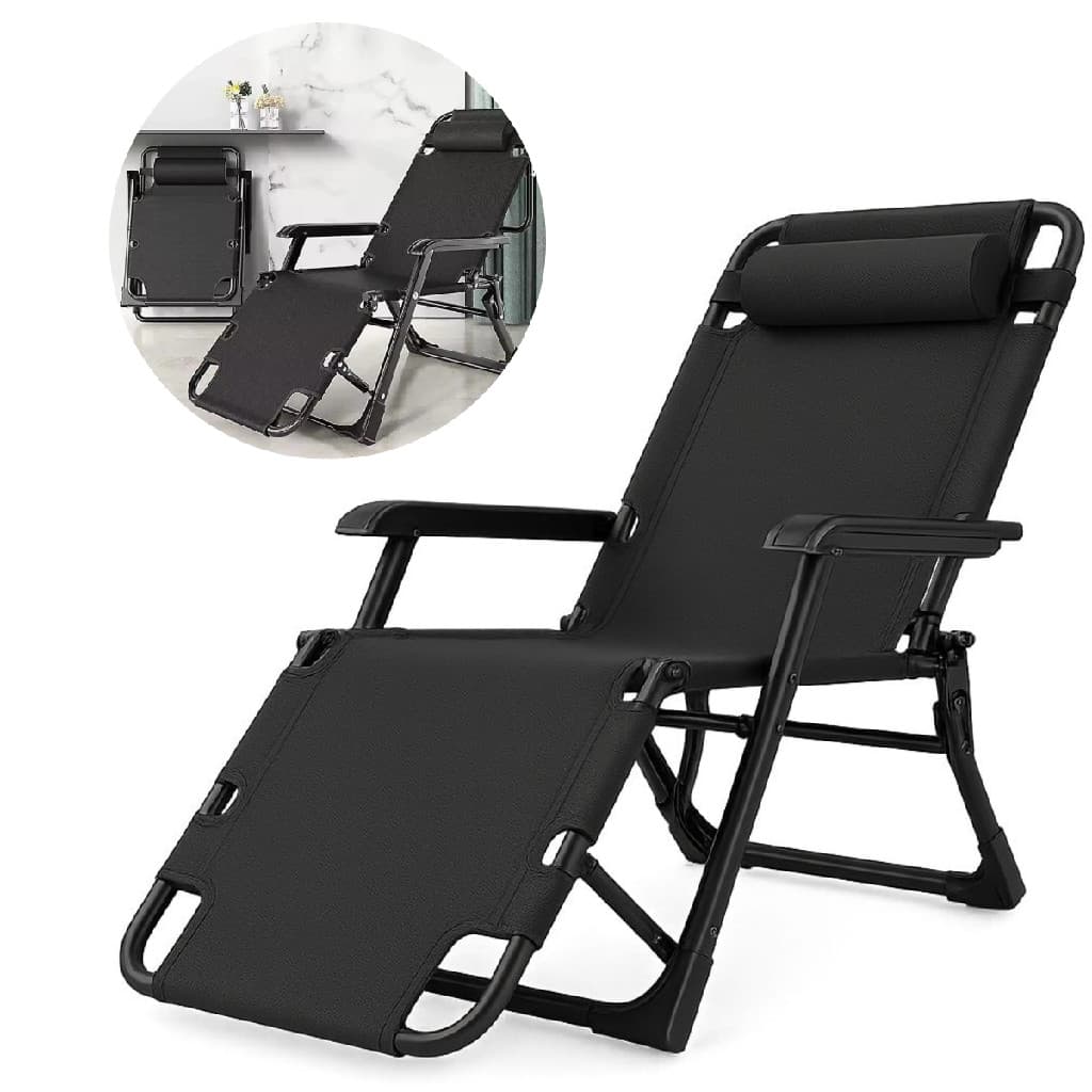 Cadeira Espreguiçadeira Dobrável Reclinável Jardim Praia Piscina 15 Posições 90kg Portátil