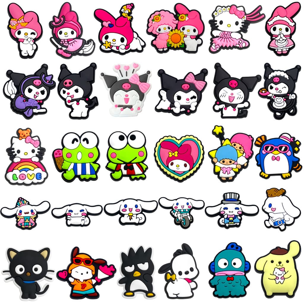 MEIDJ Encantos De Sapato Decorações De Desenhos Animados 30 Estilos De Acessórios De PVC Com Botão