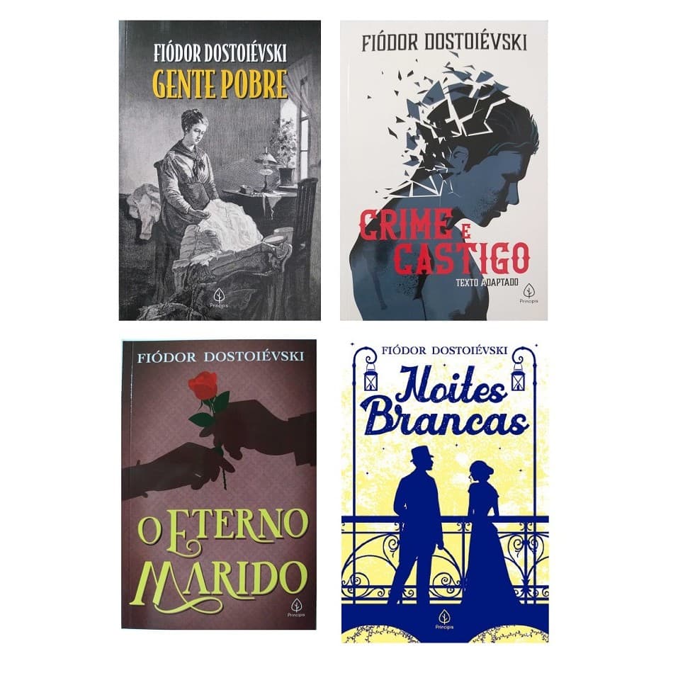 Combo 4 Livros Físicos Fiodor Dostoiéviski Crime e Castigo