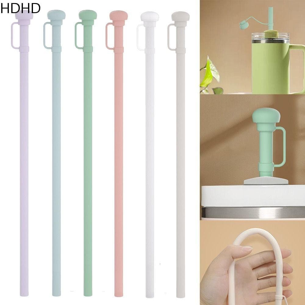 Canudos De Silicone HDHD , Canudo Longo Reutilizável De Grande Diâmetro , Para Copo De 40 Onças E 30