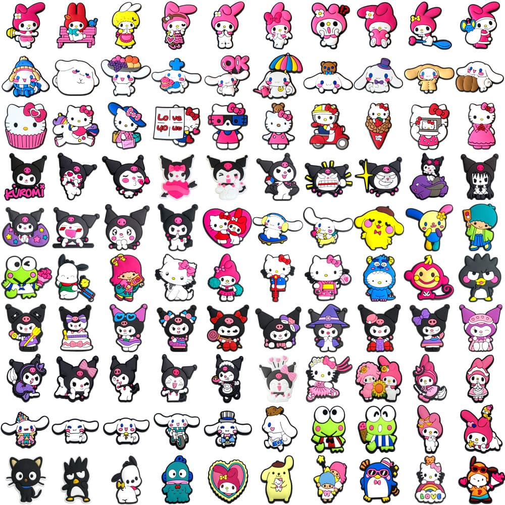 MEIDJ Encantos De SapatoAmuletos De Sapato MEIDJ 100 Estilos De Decorações De Desenhos Animados Acessórios De PVC Com Bo