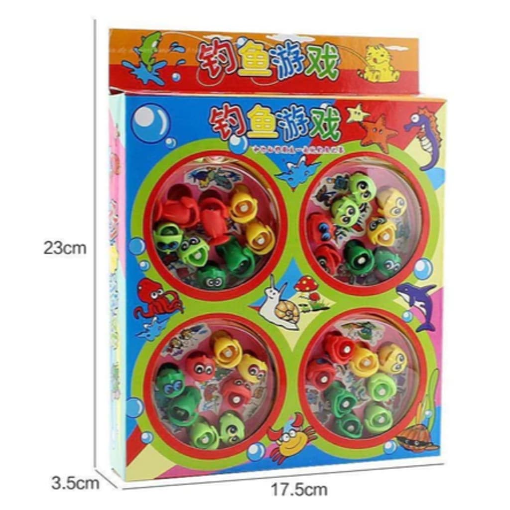 Brinquedo/Jogo Infantil Pega Peixe Pescaria Maluca 32 Peixes E 4 Varas Cores Sortidas